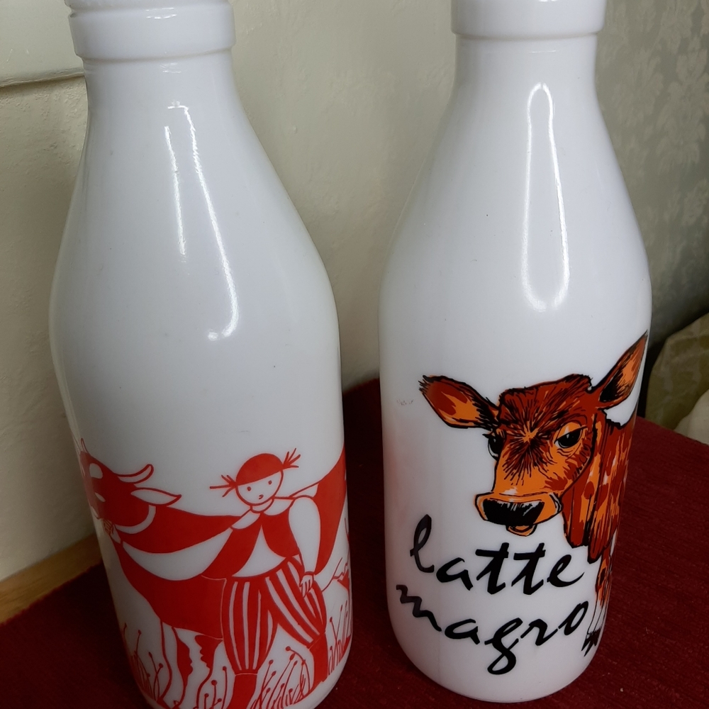 Egizia Italy collectible milk bottles X 2
